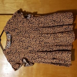 🌺Shein leopard print ruffle sleeve flowy top